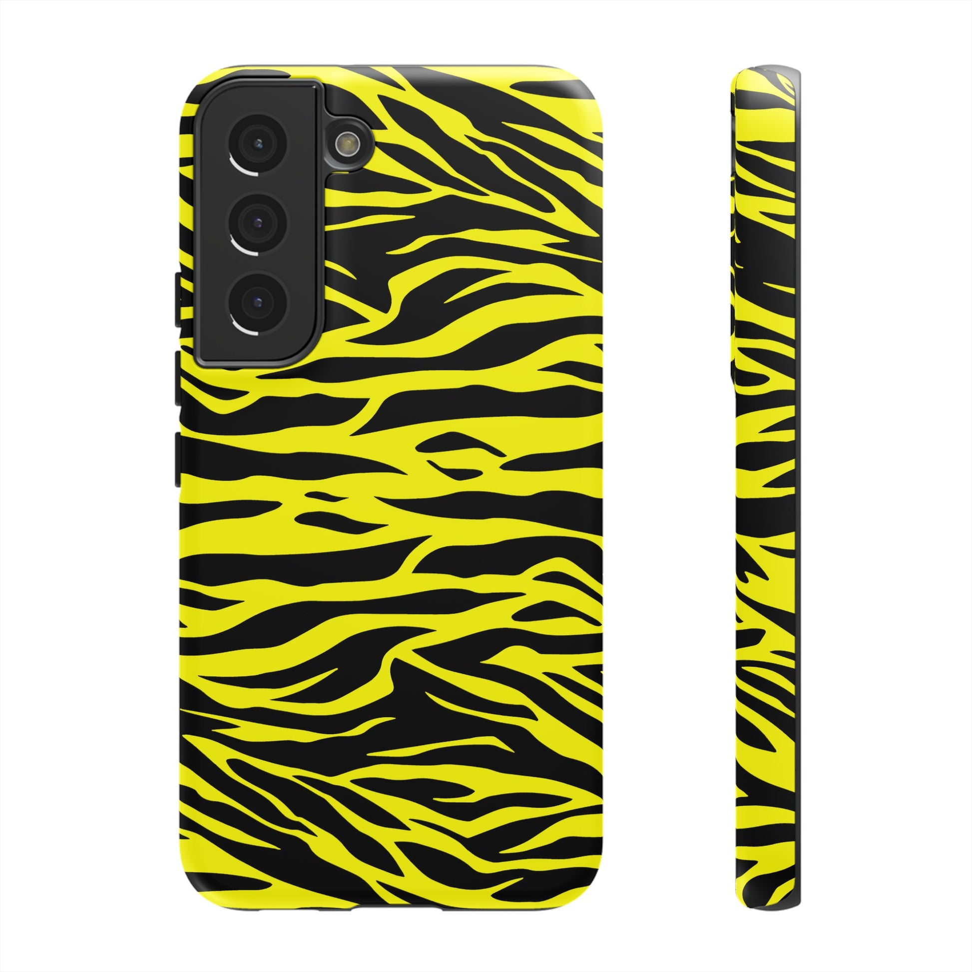 Yellow Cute Wild Tiger Print Pattern Tough Phone Case, Phone Case, JSCHAFFA.com