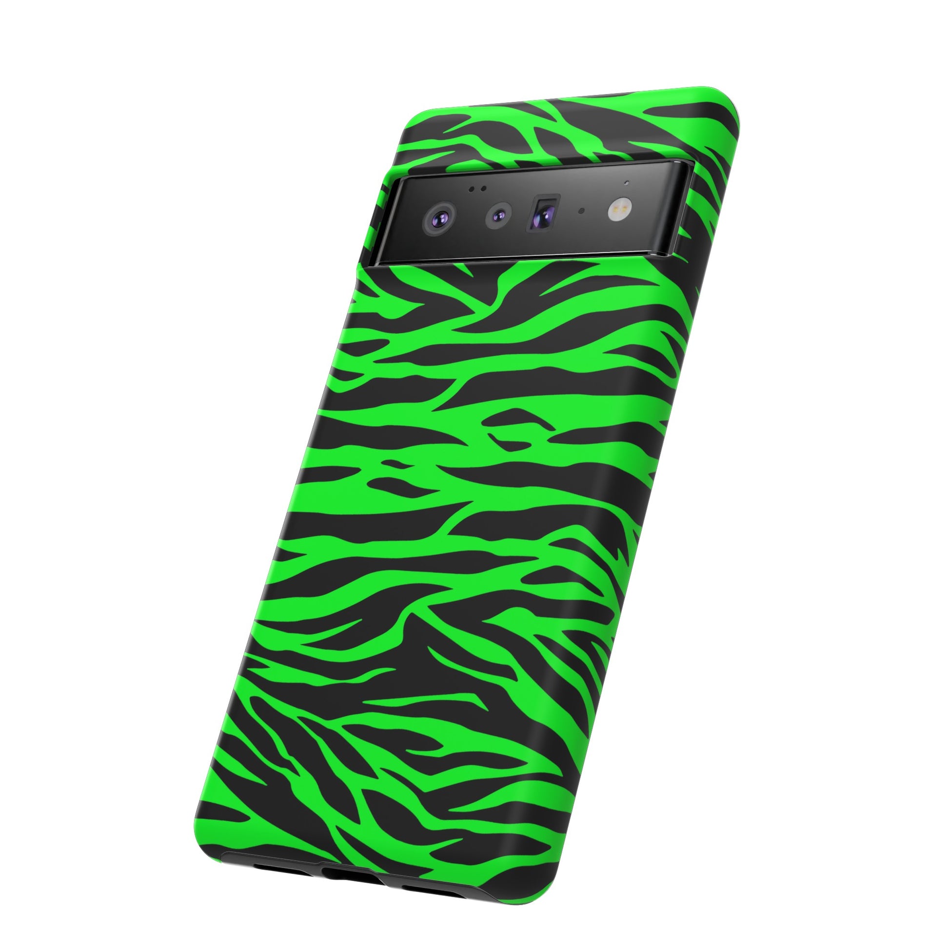 Green Cute Wild Tiger Print Pattern Tough Phone Case, Phone Case, JSCHAFFA.com