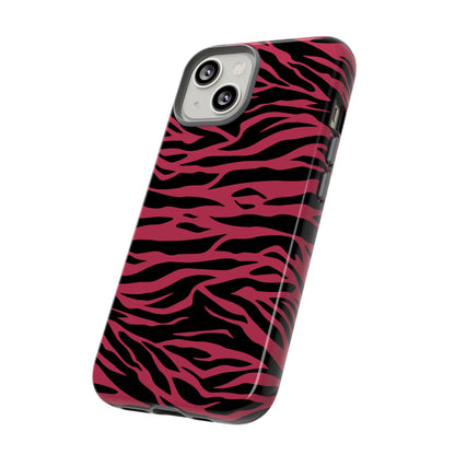 Viva Magenta Cute Wild Tiger Print Pattern Tough Phone Case