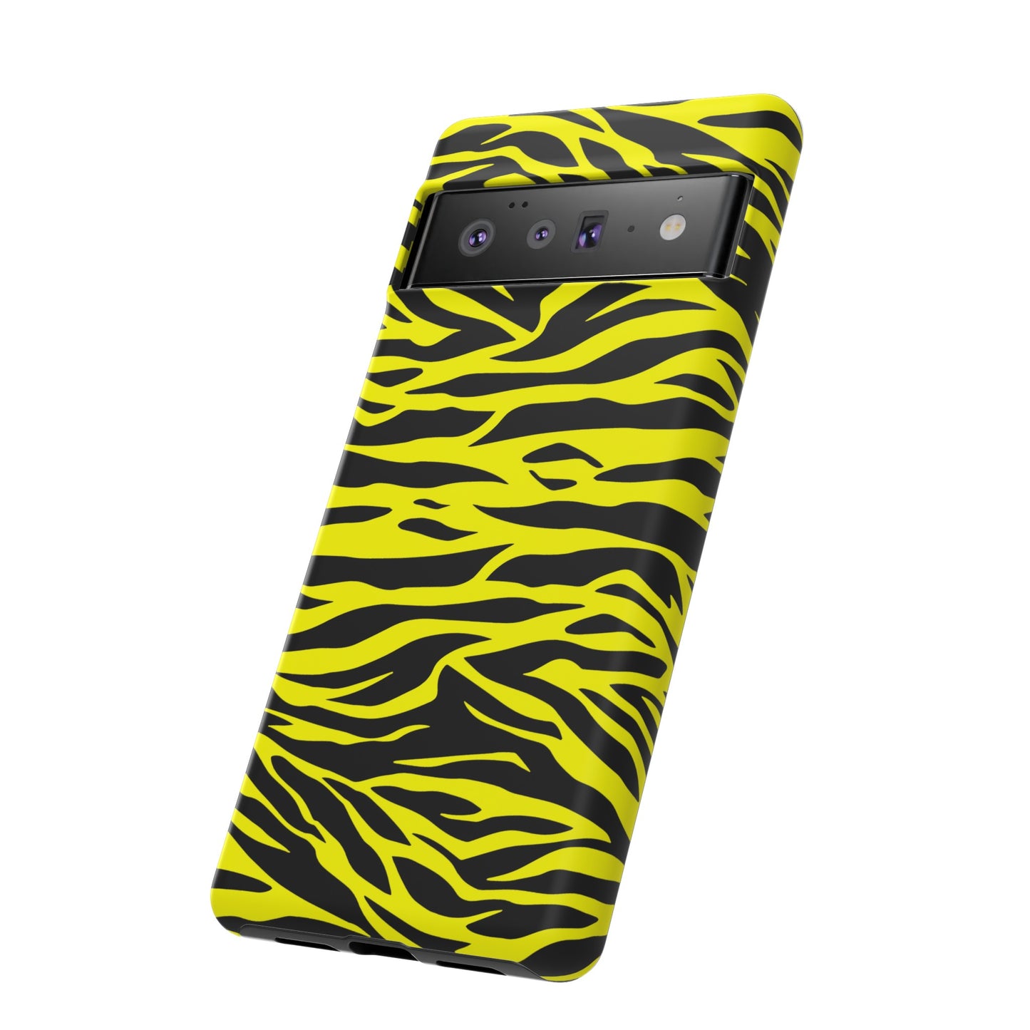 Yellow Cute Wild Tiger Print Pattern Tough Phone Case, Phone Case, JSCHAFFA.com