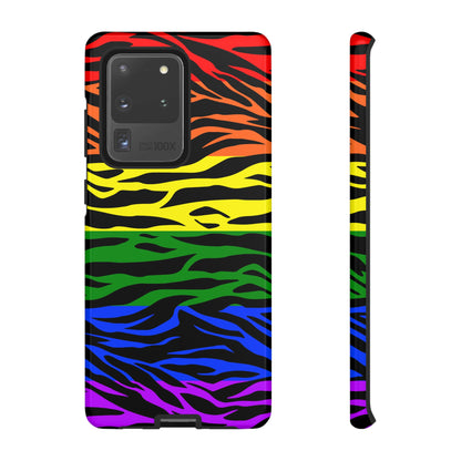 Pride LGBT Rainbow Discrete Tough Phone Case Tiger Print, Phone Case, JSCHAFFA.com