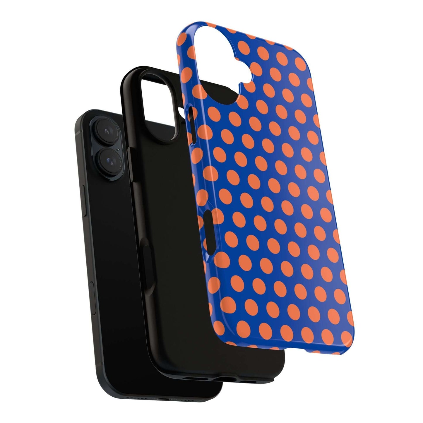 Cobalt Blue & Coral Polka dot Tough Case for iPhone, Samsung, Google