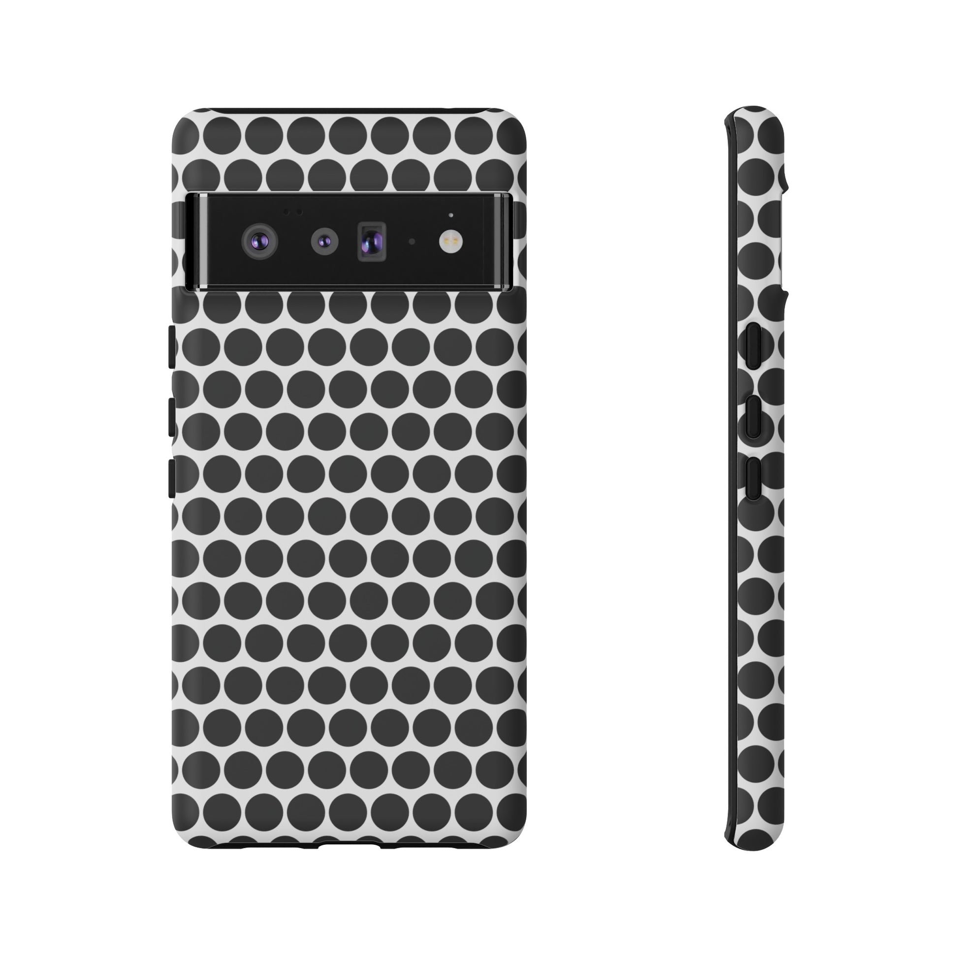 Cute Black White Polkadot Tough Case for iPhone, Samsung, Google, Phone Case, JSCHAFFA.com