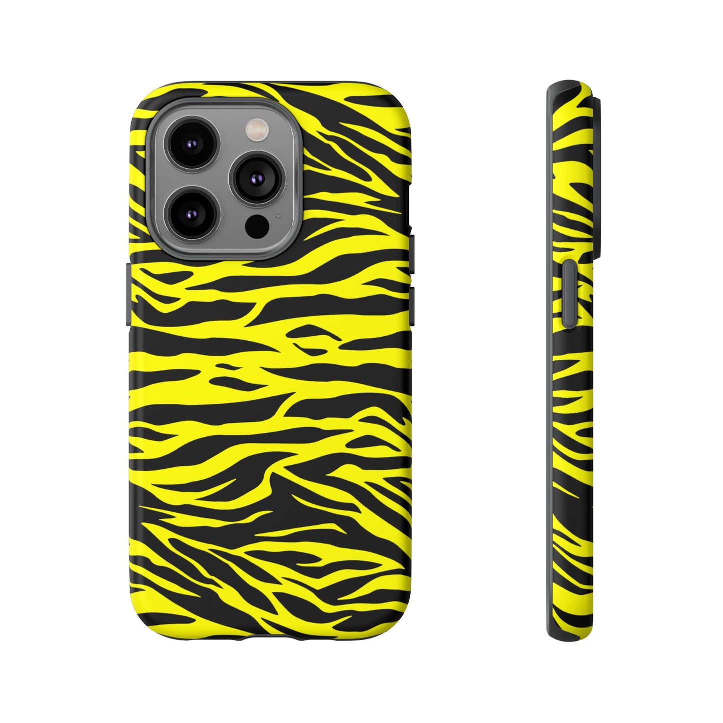 Yellow Cute Wild Tiger Print Pattern Tough Phone Case, Phone Case, JSCHAFFA.com