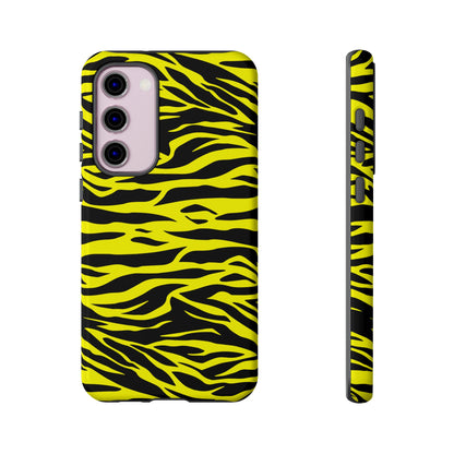 Yellow Cute Wild Tiger Print Pattern Tough Phone Case