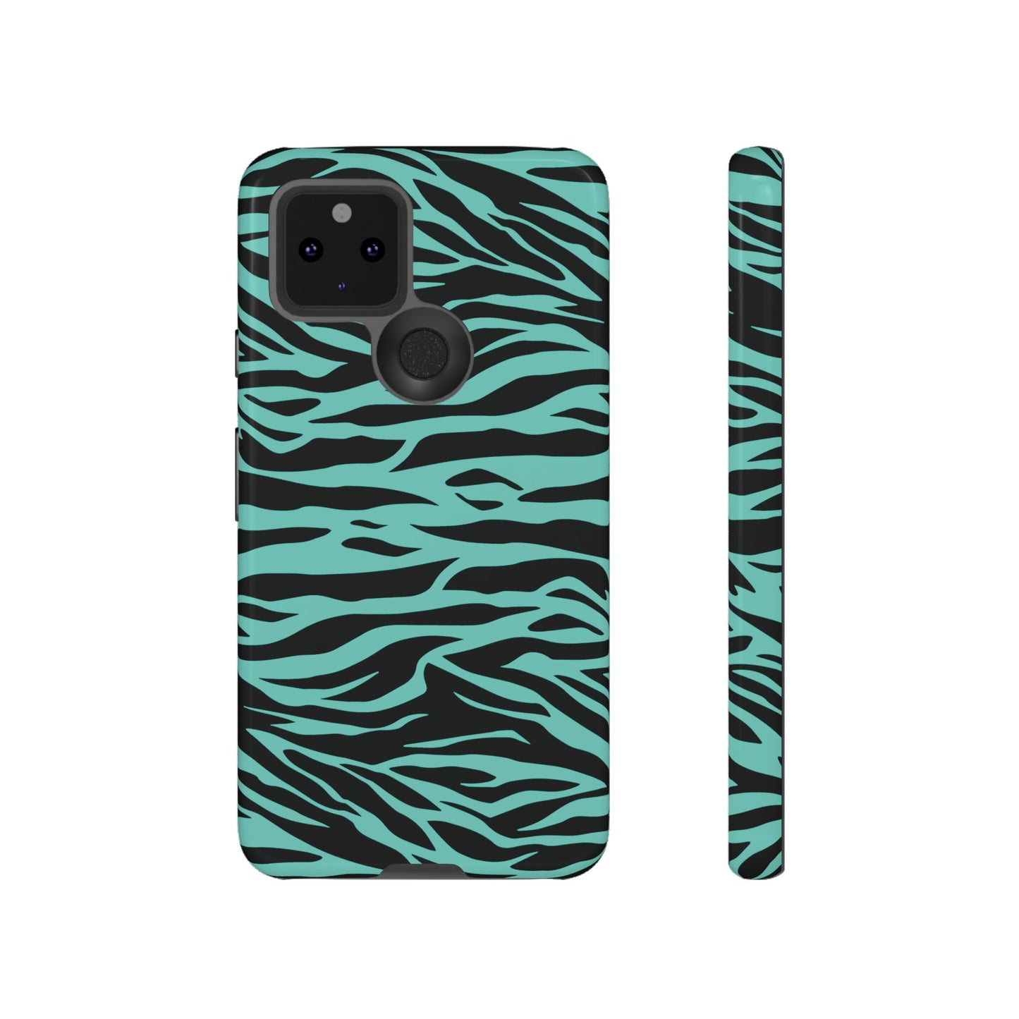 Aqua Cute Wild Tiger Print Pattern Tough Phone Case, Phone Case, JSCHAFFA.com