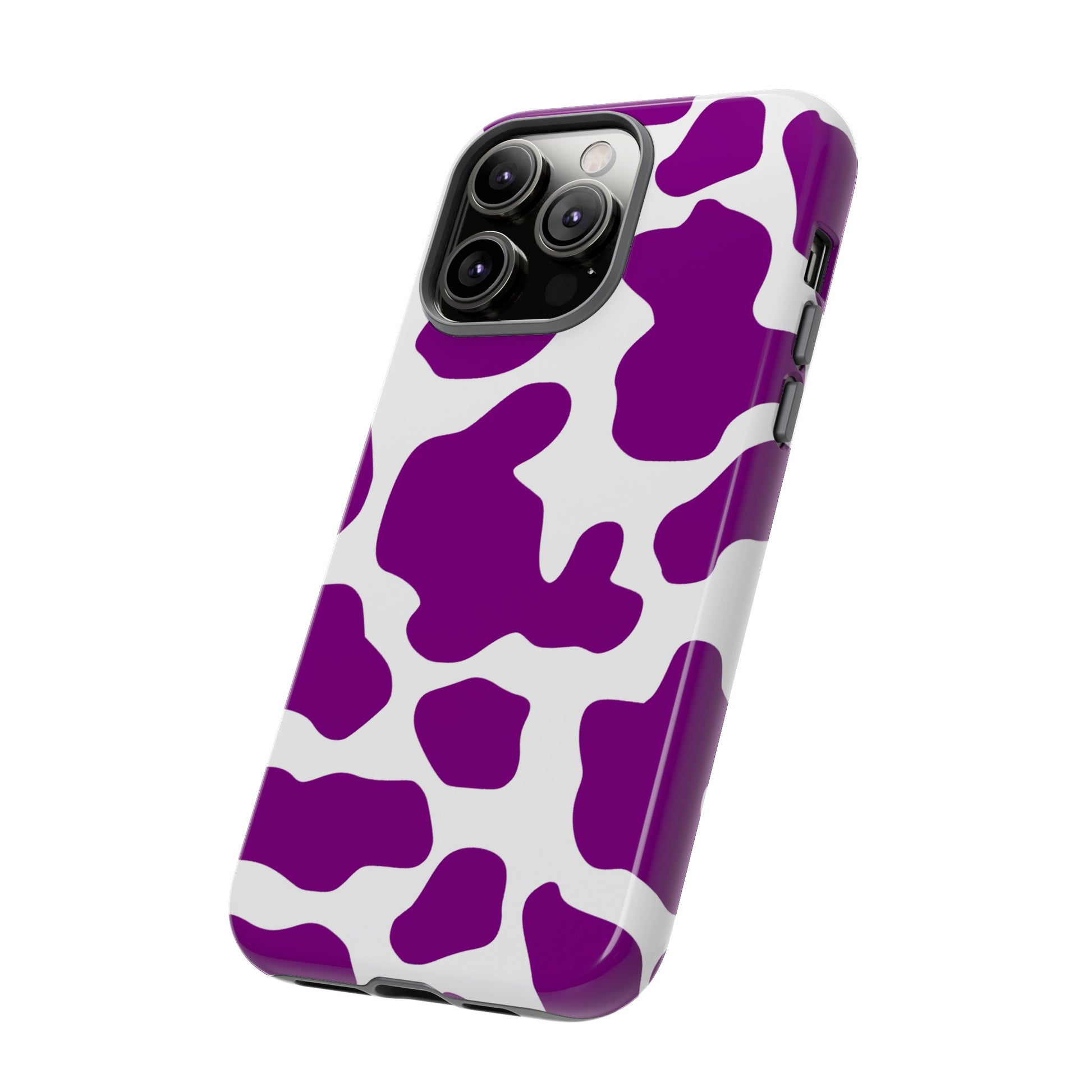 Purple Cow print phone Case iPhone Samsung Google, Phone Case, JSCHAFFA.com