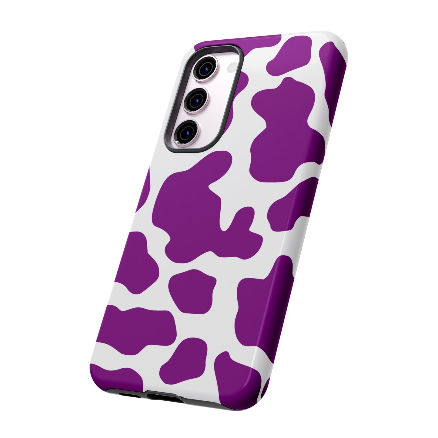 Purple Cow print phone Case iPhone Samsung Google, Phone Case, JSCHAFFA.com