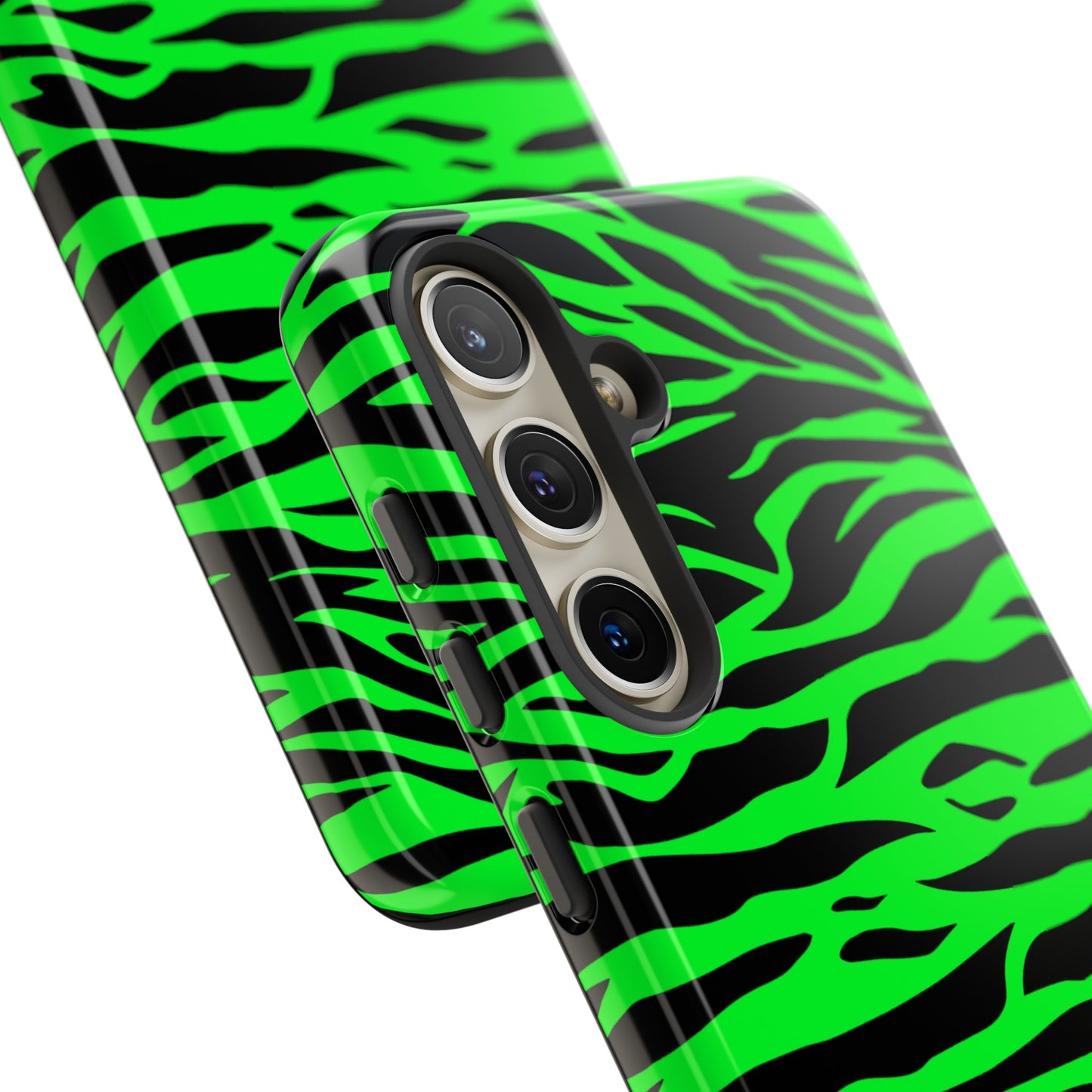 Green Cute Wild Tiger Print Pattern Tough Phone Case, Phone Case, JSCHAFFA.com