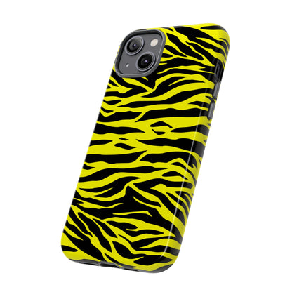 Yellow Cute Wild Tiger Print Pattern Tough Phone Case, Phone Case, JSCHAFFA.com