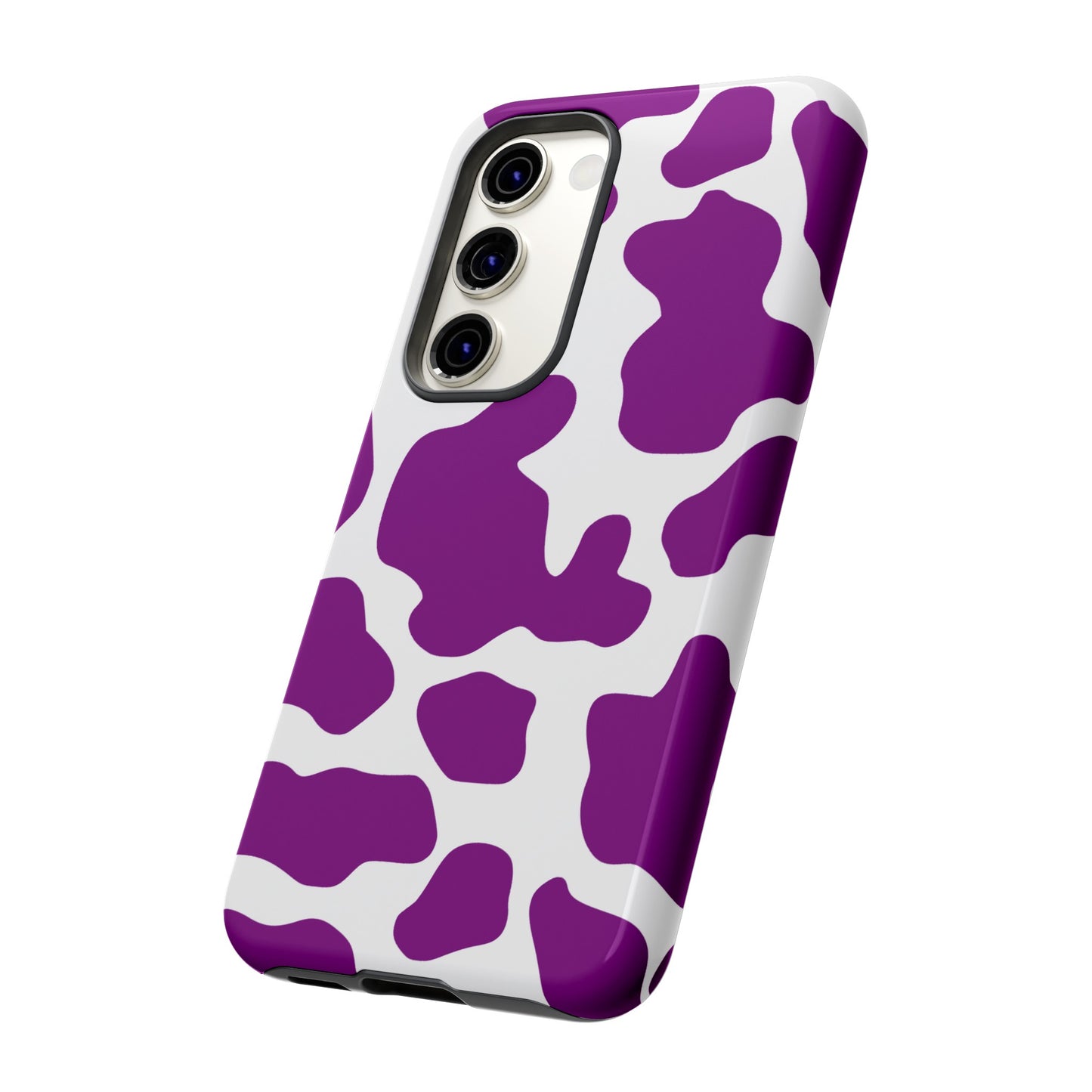 Purple Cow print phone Case iPhone Samsung Google, Phone Case, JSCHAFFA.com