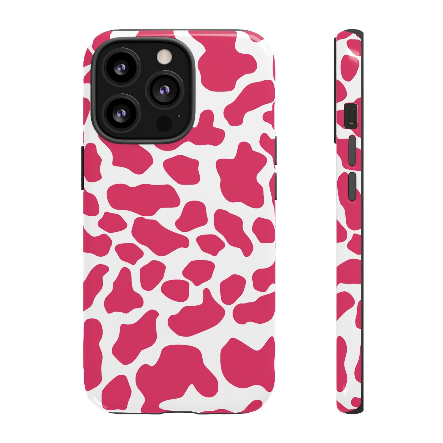 Pink Cow Print Cellphone Case iPhone Samsung Google, Phone Case, JSCHAFFA.com