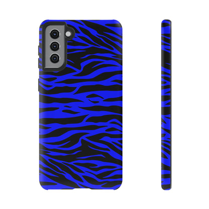 Blue Wild Tiger Print Pattern Tough Phone Case To protect your Phone