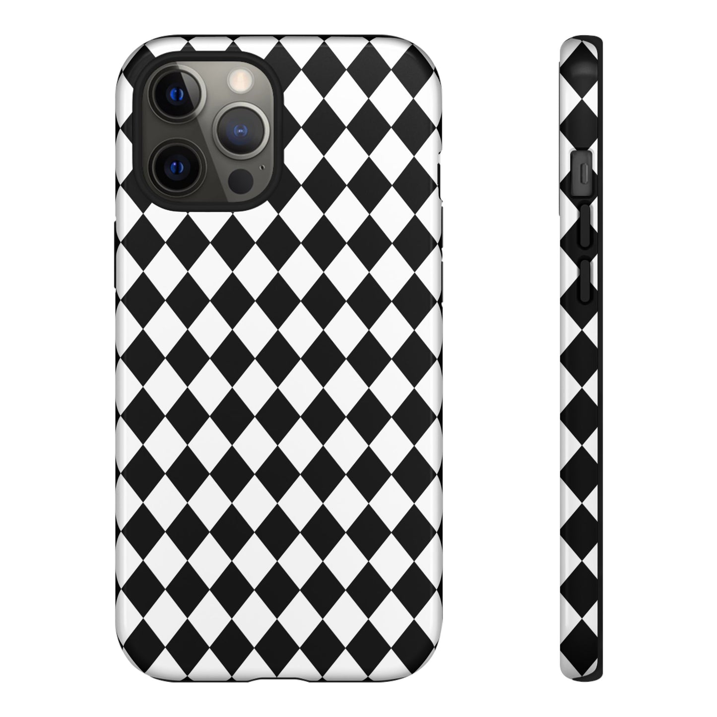 White and Black Dimond Tough phone Case Cover | iPhone | Google | Samsung