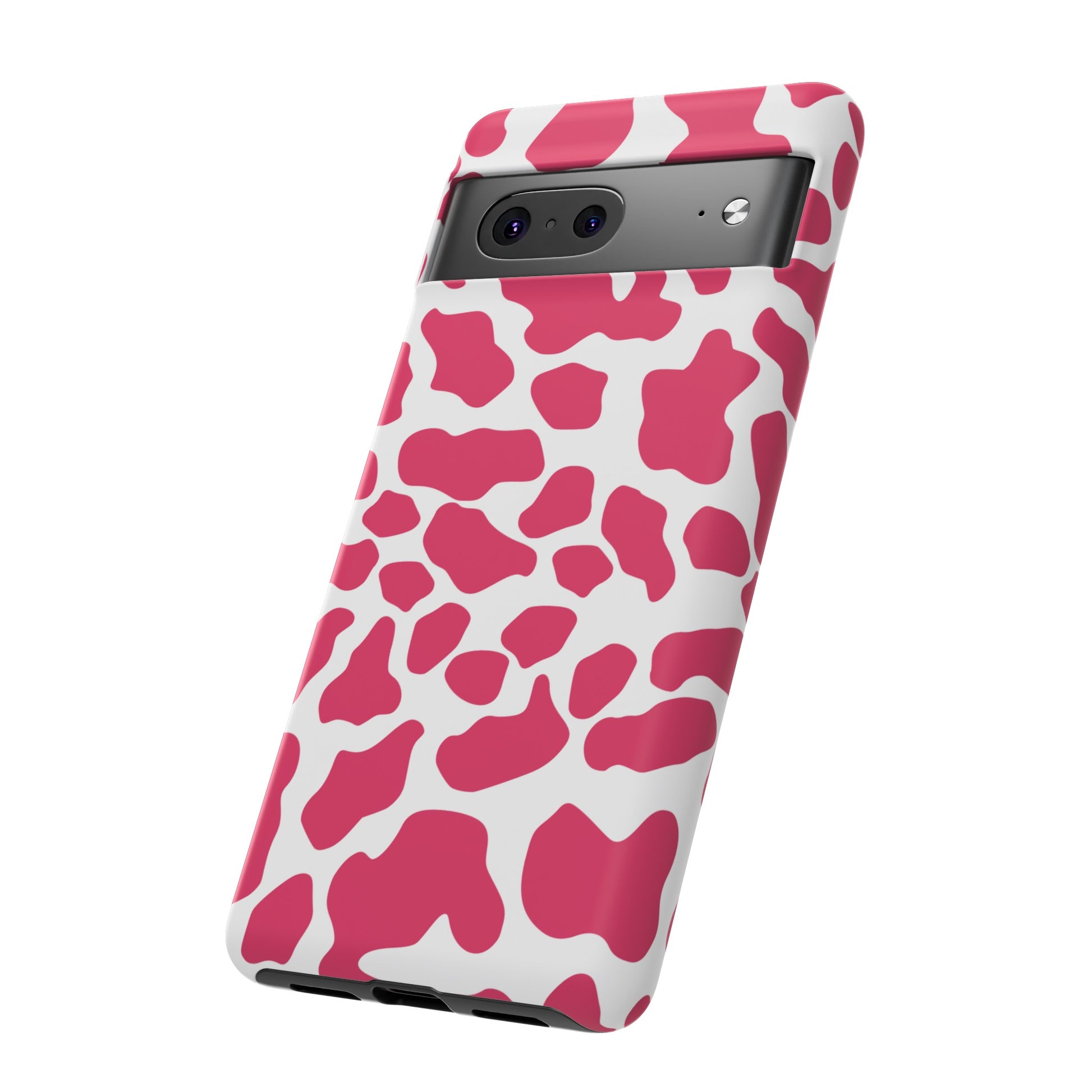 Pink Cow Print Cellphone Case iPhone Samsung Google, Phone Case, JSCHAFFA.com