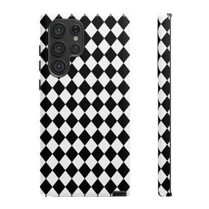 White and Black Dimond Tough phone Case Cover | iPhone | Google | Samsung