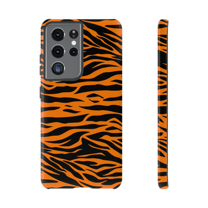 Orange Cute Wild Tiger Print Pattern Tough Phone Case.