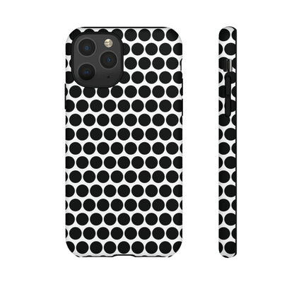 Cute Black White Polkadot Tough Case for iPhone, Samsung, Google, Phone Case, JSCHAFFA.com