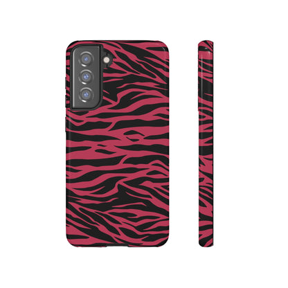 Viva Magenta Cute Wild Tiger Print Pattern Tough Phone Case, Phone Case, JSCHAFFA.com