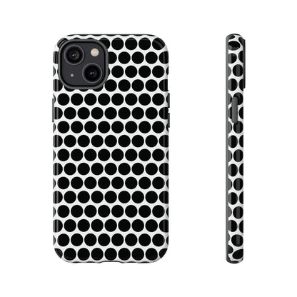 Cute Black White Polkadot Tough Case for iPhone, Samsung, Google