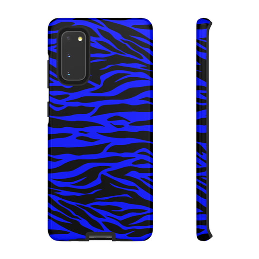 Blue Wild Tiger Print Pattern Tough Phone Case To protect your Phone