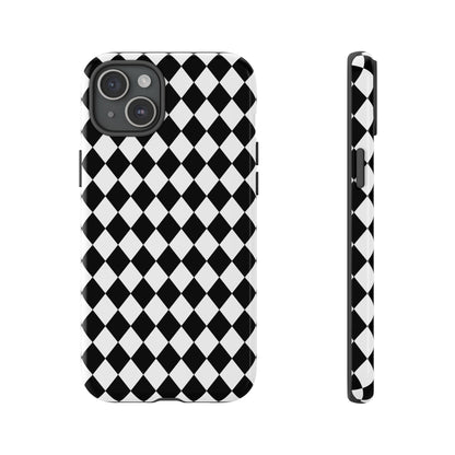 White and Black Dimond Tough phone Case Cover | iPhone | Google | Samsung