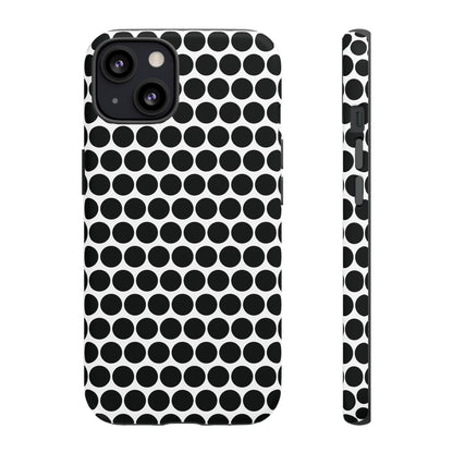 Cute Black White Polkadot Tough Case for iPhone, Samsung, Google