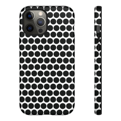 Cute Black White Polkadot Tough Case for iPhone, Samsung, Google