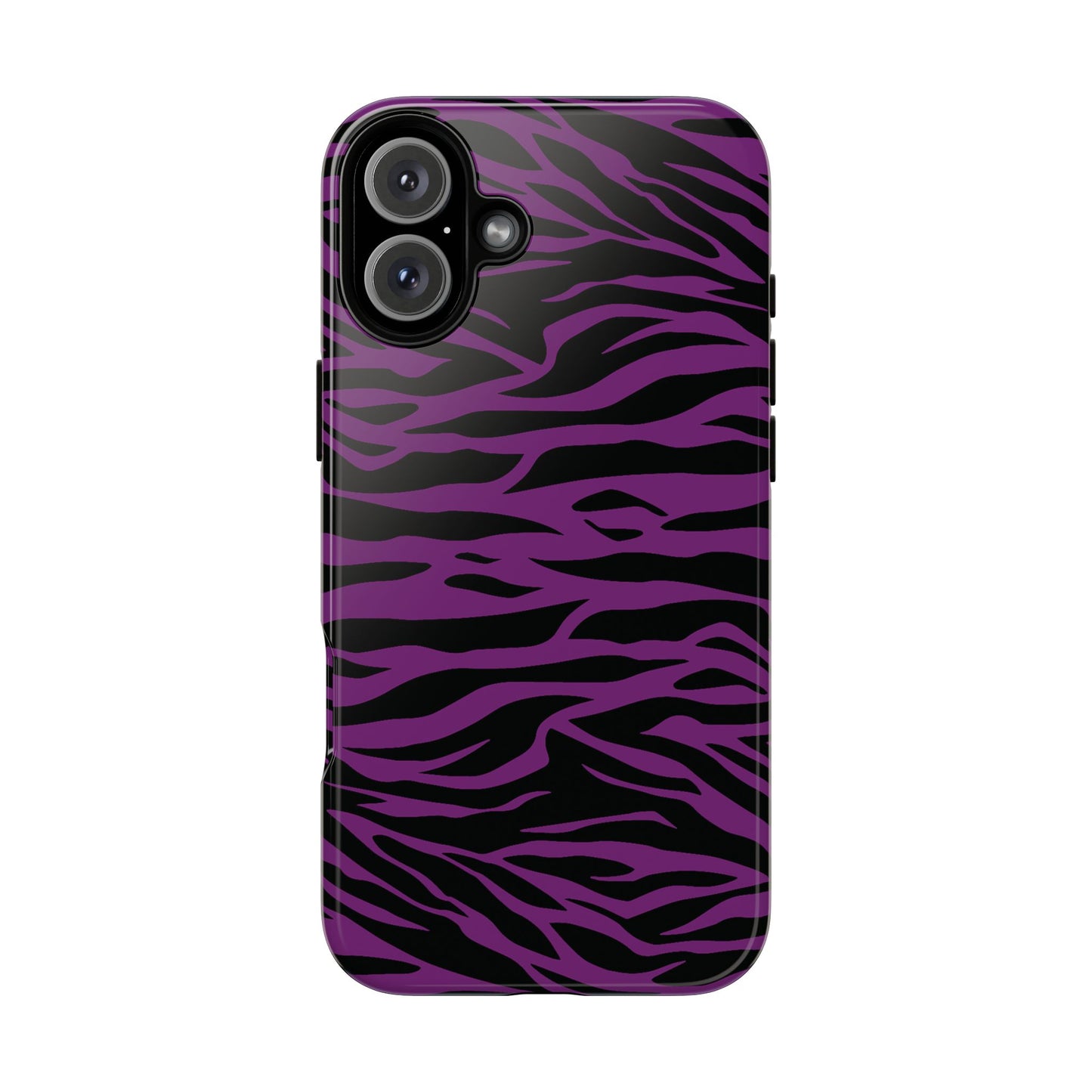 Purple Black Tiger print tough phone case