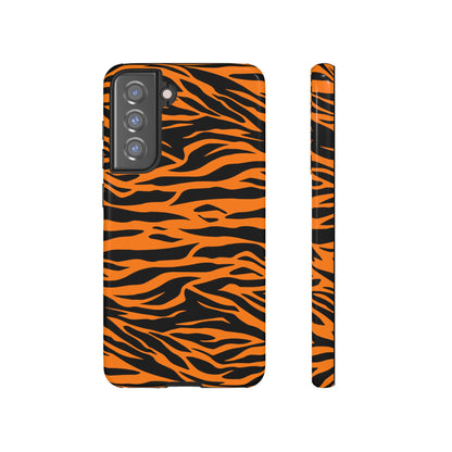 Orange Cute Wild Tiger Print Pattern Tough Phone Case.