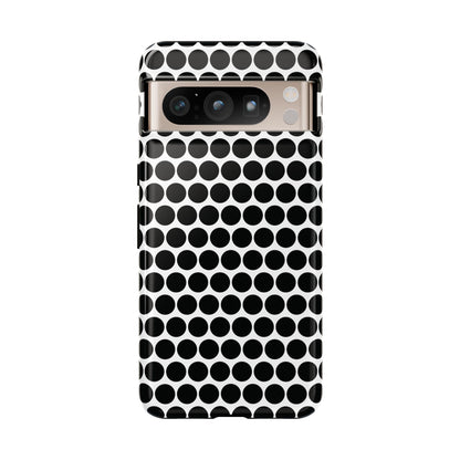 Cute Black White Polkadot Tough Case for iPhone, Samsung, Google