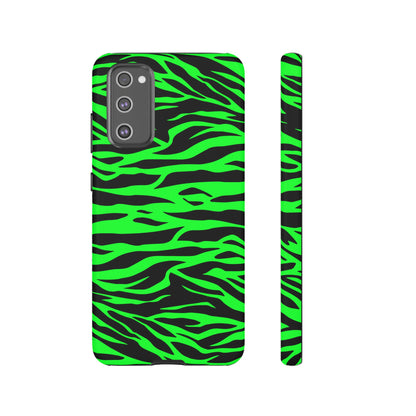 Green Cute Wild Tiger Print Pattern Tough Phone Case, Phone Case, JSCHAFFA.com