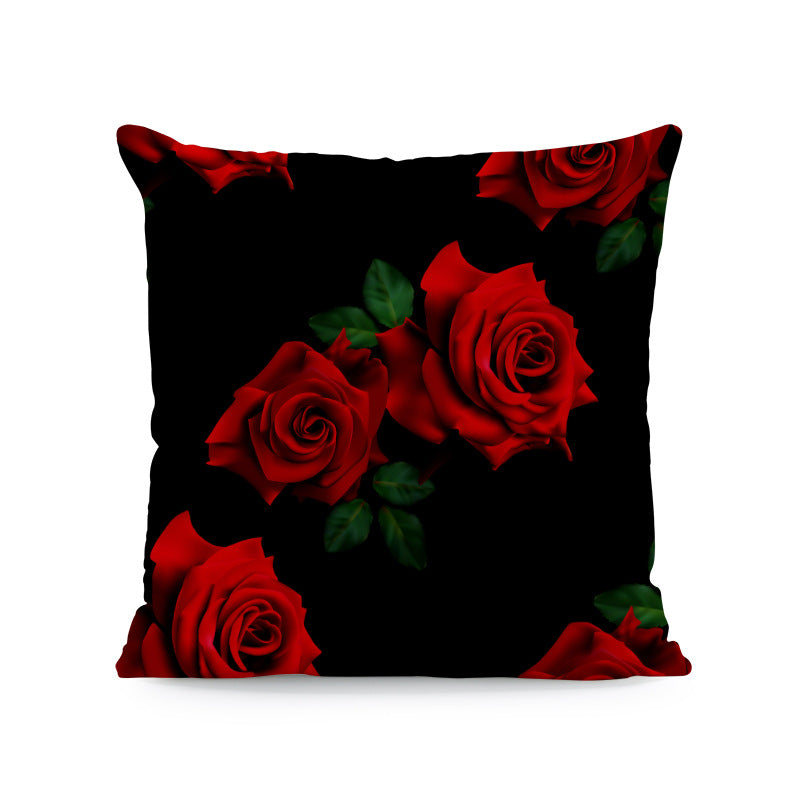 Red Roses Love Super Soft Square Pillow and Cover with Flower Print JSCHAFFA