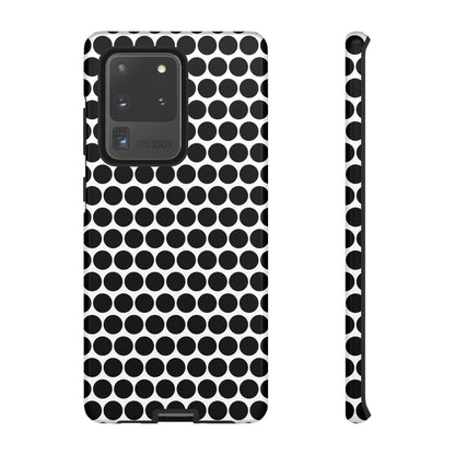 Cute Black White Polkadot Tough Case for iPhone, Samsung, Google