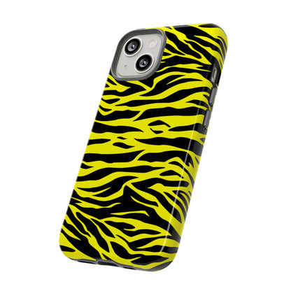 Yellow Cute Wild Tiger Print Pattern Tough Phone Case, Phone Case, JSCHAFFA.com