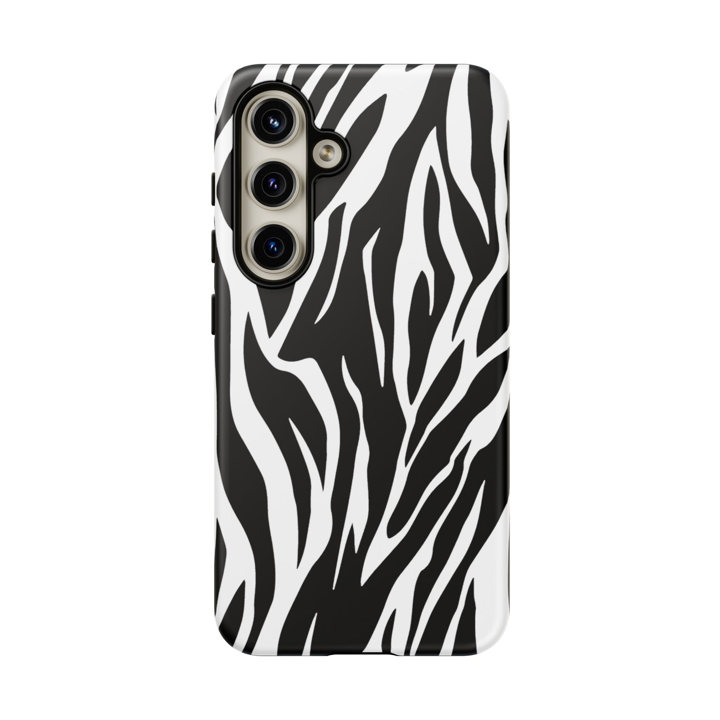 Black White Tiger Print Tough Case Cover for iPhone Samsung and Google phones., Phone Case, JSCHAFFA.com