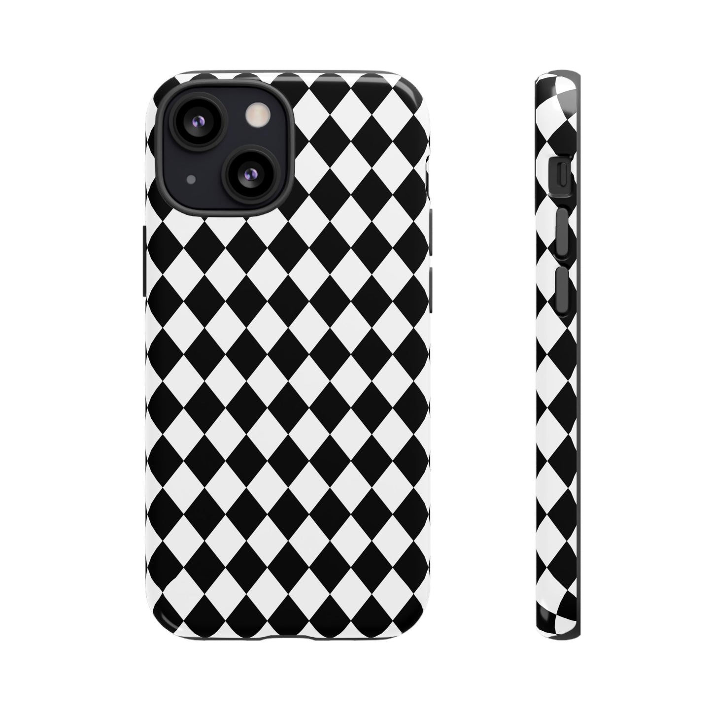 White and Black Dimond Tough phone Case Cover | iPhone | Google | Samsung