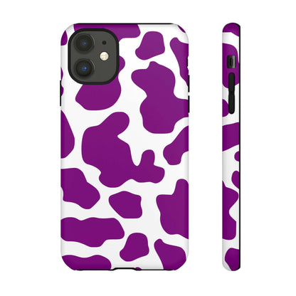 Purple Cow print phone Case iPhone Samsung Google, Phone Case, JSCHAFFA.com