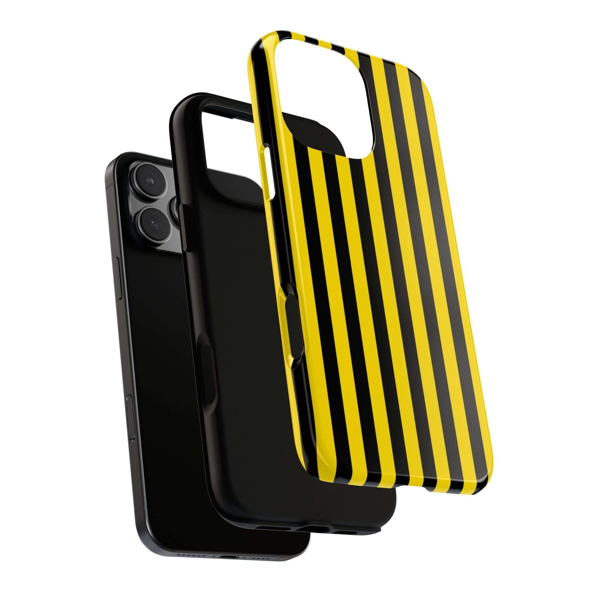 Yellow & Black Stripe Tough Case Phone Case for iPhone, Samsung, Google Mobile phones