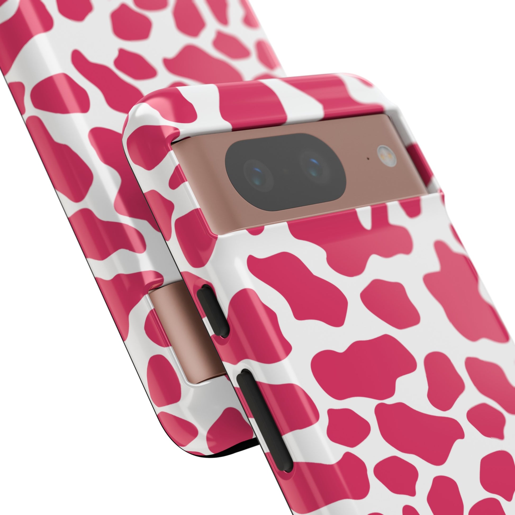 Pink Cow Print Cellphone Case iPhone Samsung Google, Phone Case, JSCHAFFA.com