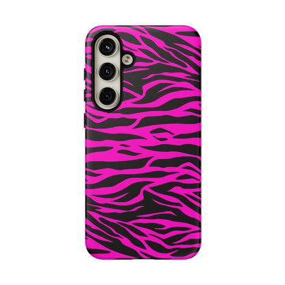 Pink Phone Case Tough Tiger Print, Mobile Phone Case, JSCHAFFA.com