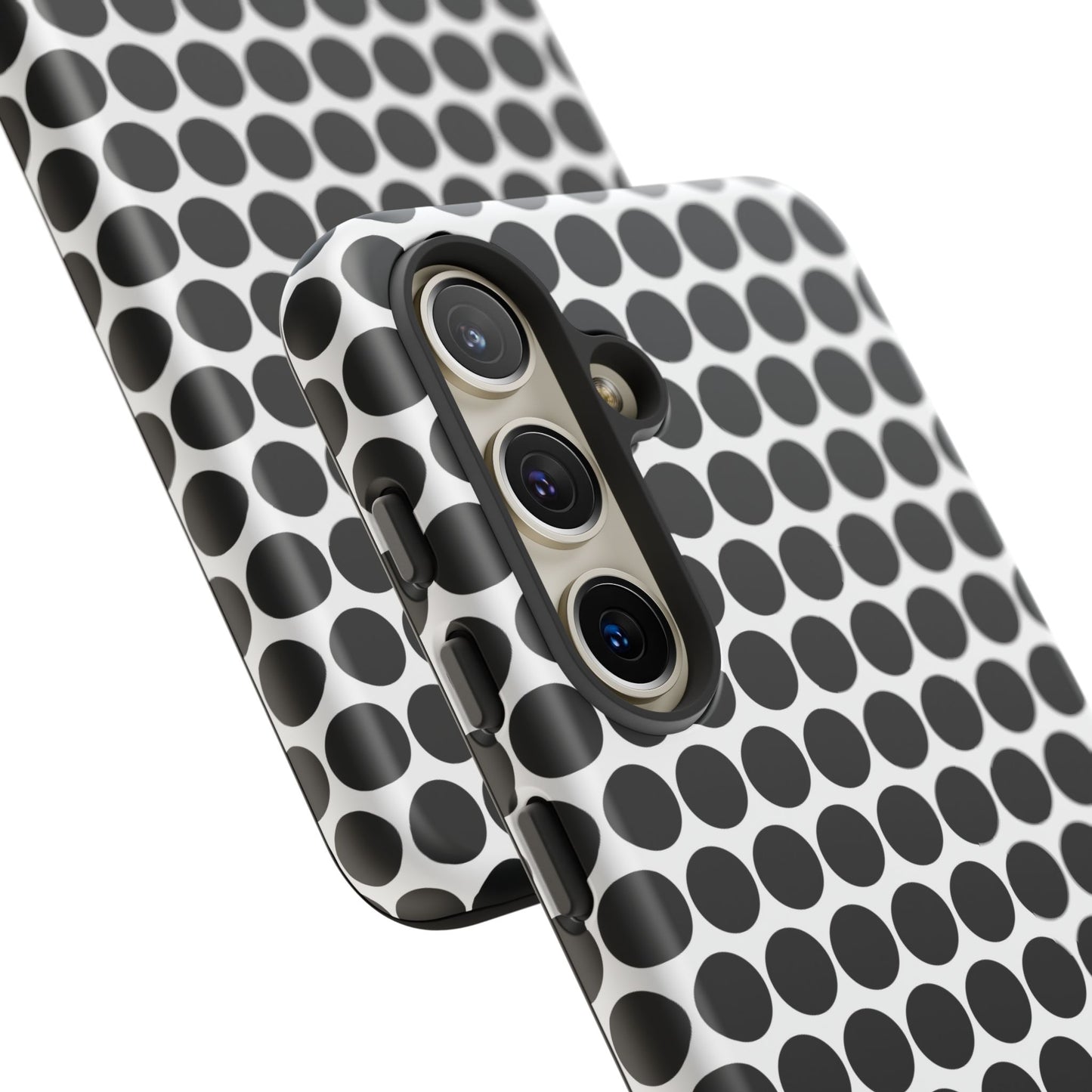 Cute Black White Polkadot Tough Case for iPhone, Samsung, Google