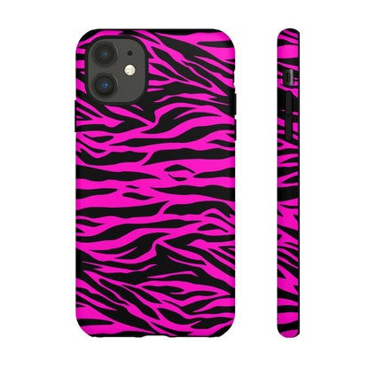 Pink Phone Case Tough Tiger Print, Mobile Phone Case, JSCHAFFA.com