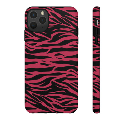 Viva Magenta Cute Wild Tiger Print Pattern Tough Phone Case, Phone Case, JSCHAFFA.com