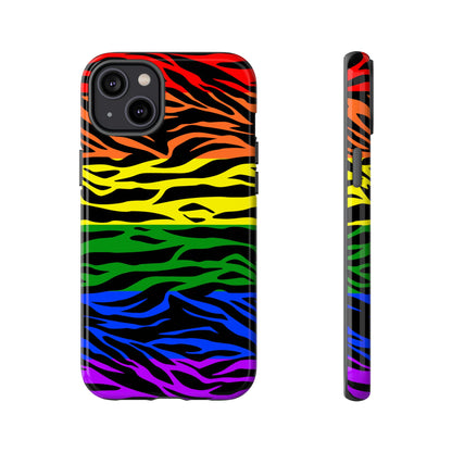 Pride LGBT Rainbow Discrete Tough Phone Case Tiger Print, Phone Case, JSCHAFFA.com