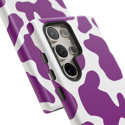 Purple Cow print phone Case iPhone Samsung Google, Phone Case, JSCHAFFA.com