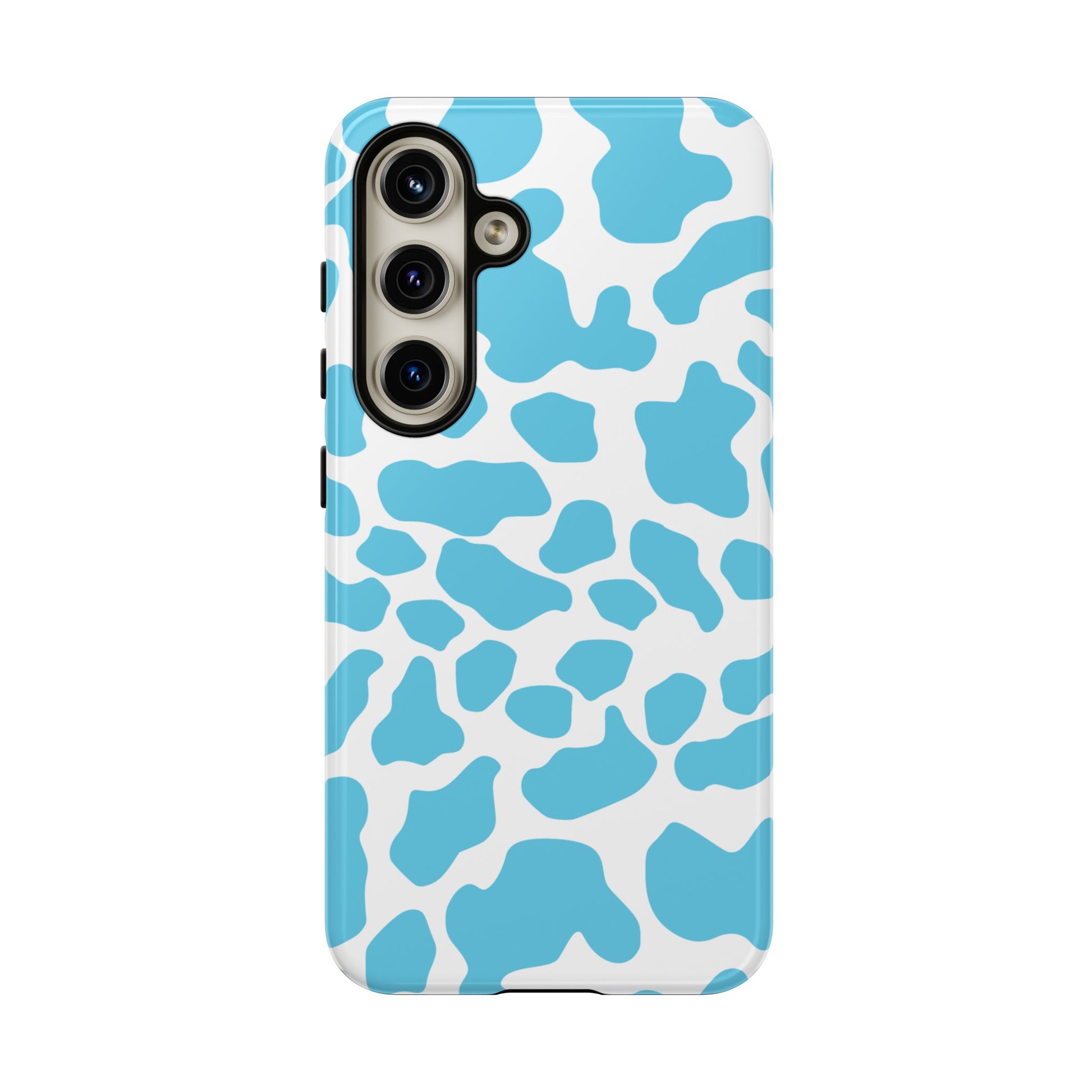 Blue Cow print phone case iPhone Samsung Google, Phone Case, JSCHAFFA.com