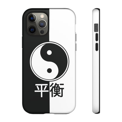 Yin Yang Balance Black White Tough Cell Phone Case, Phone Case, JSCHAFFA.com