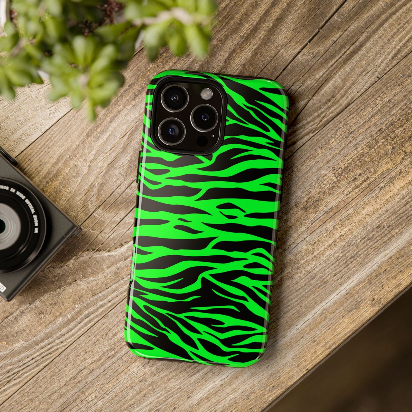 Green Cute Wild Tiger Print Pattern Tough Phone Case