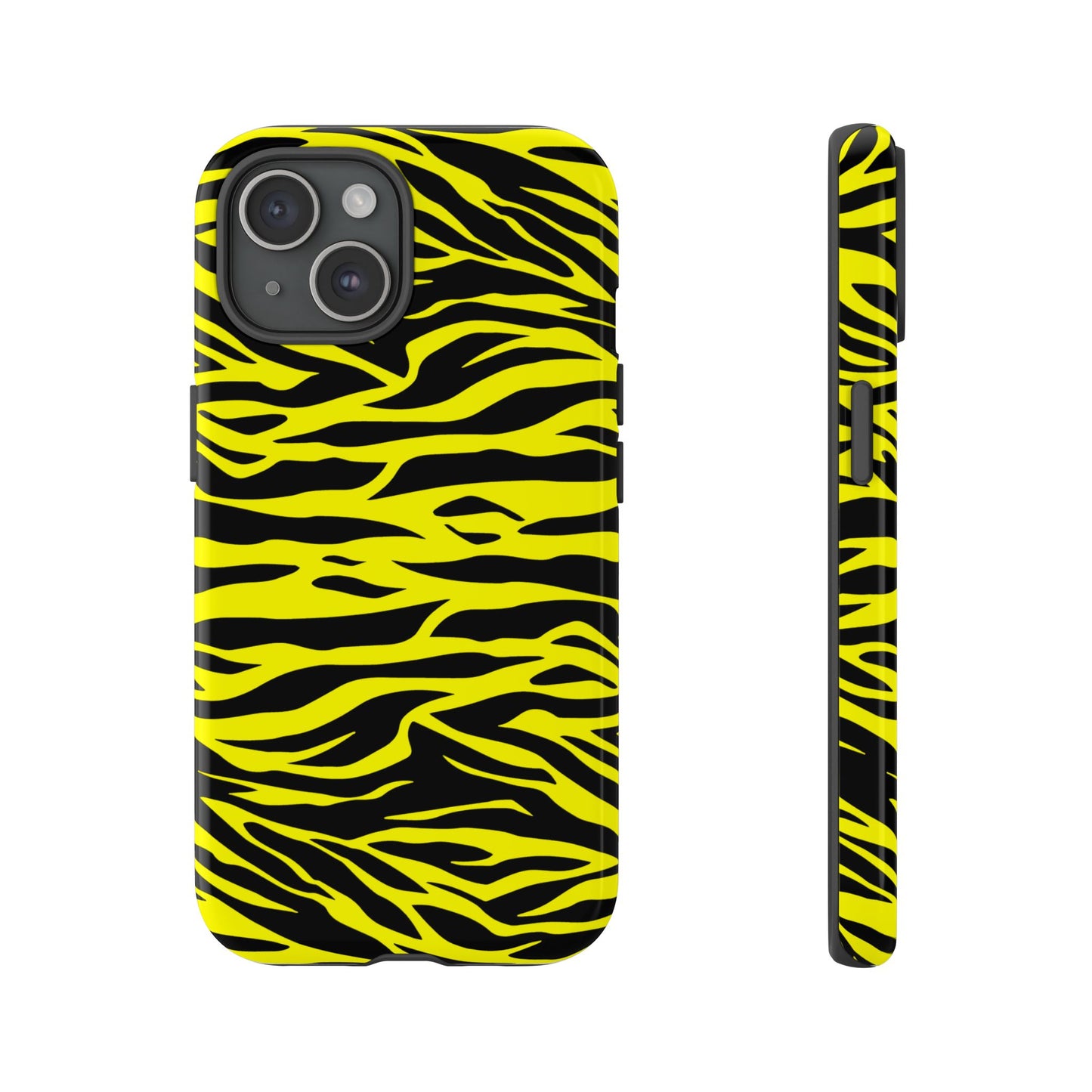 Yellow Cute Wild Tiger Print Pattern Tough Phone Case